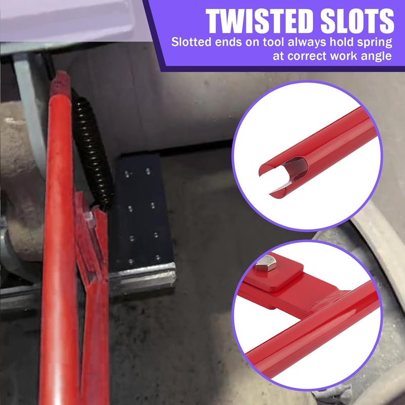 Chelhead Brake Spring Tool Rear Drum Heavy Duty Brake Removel Adjustment Tool Compatible with Semi Truck Trailer Tractor Drum Brake Spring Pliers LT890 (Red) - Image 3